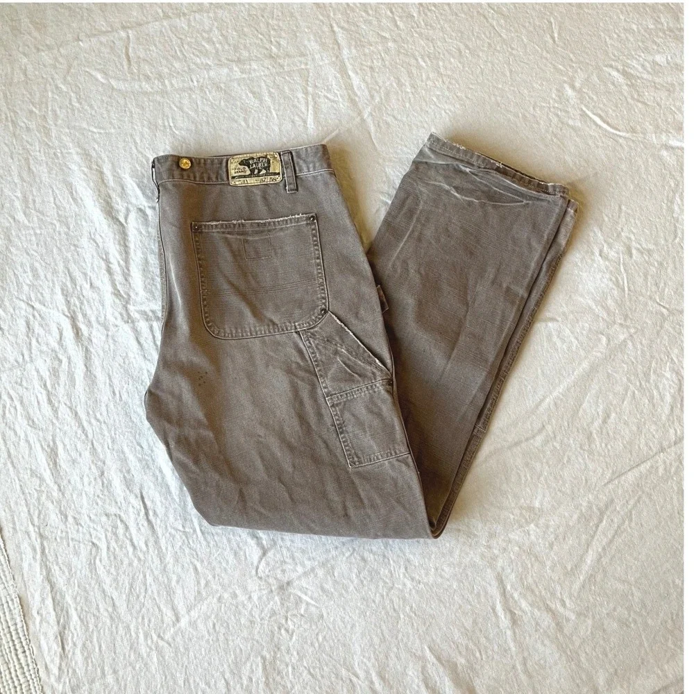 Vtg 90s Ralph Lauren Double Knee Pants RRL 38/34 Brown